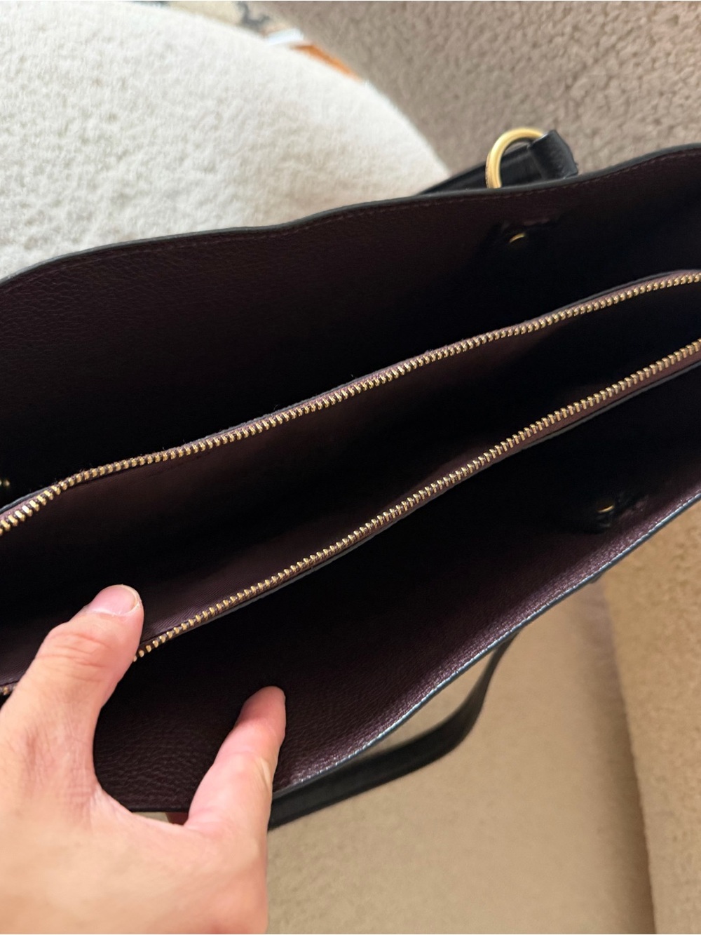 Coach Black Leather Tote Bag - Picture 3 of 8